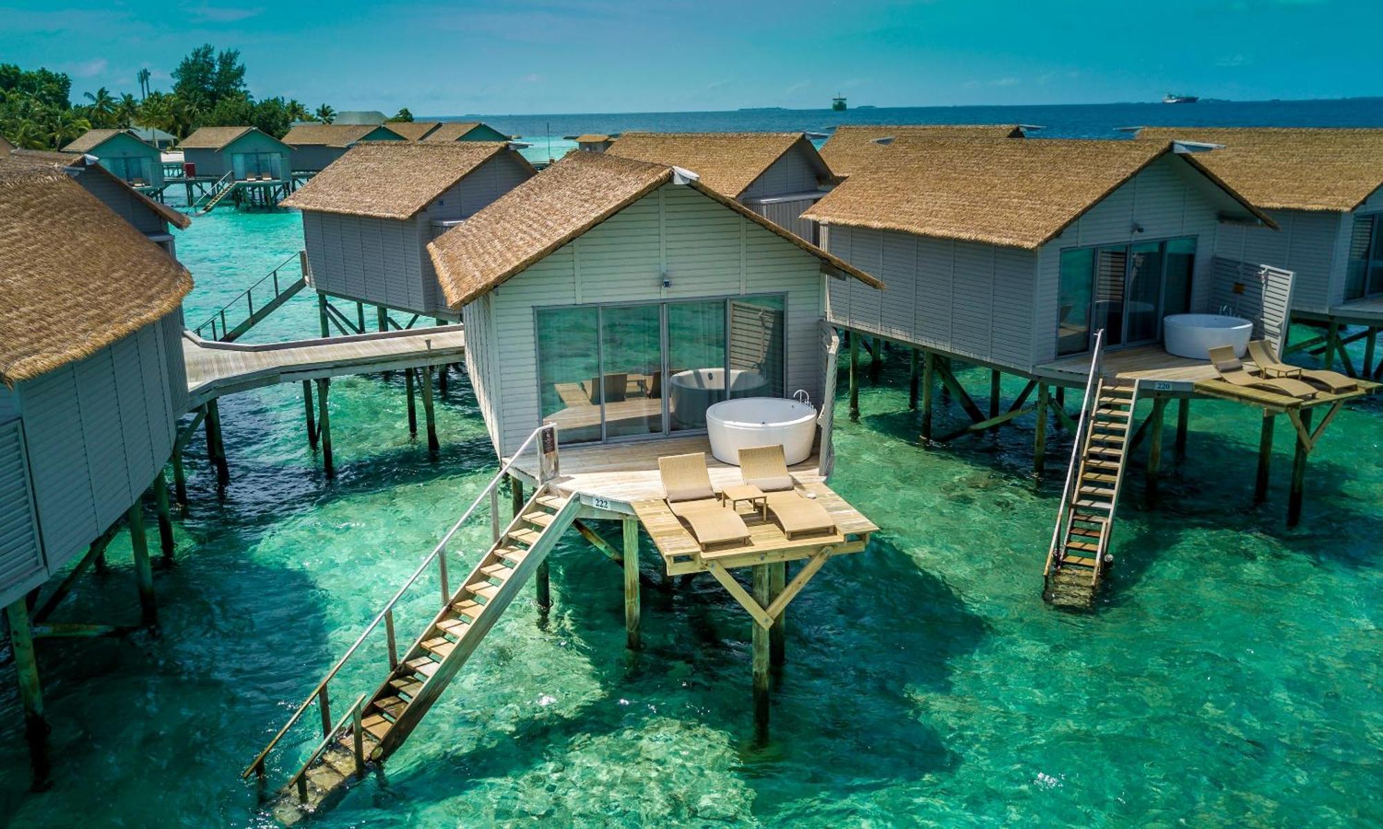 Villa Sunset mit 2 Einzelbetten und Whirlpool – auf dem Wasser